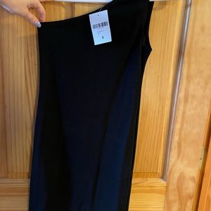 One shoulder black mini dress